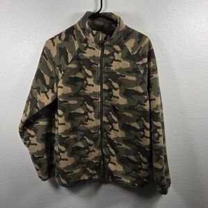 Wonder Nation Brown & Green Camouflage Zip-Up Jacket Size 18